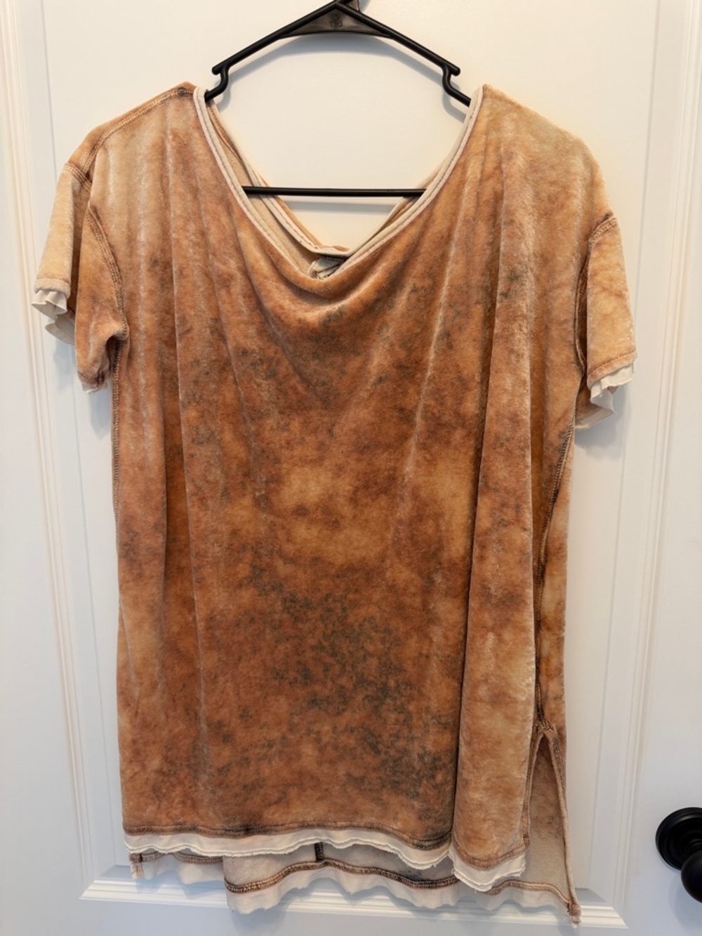 We The Free Short Sleeve Velvety Top in Orange Hues